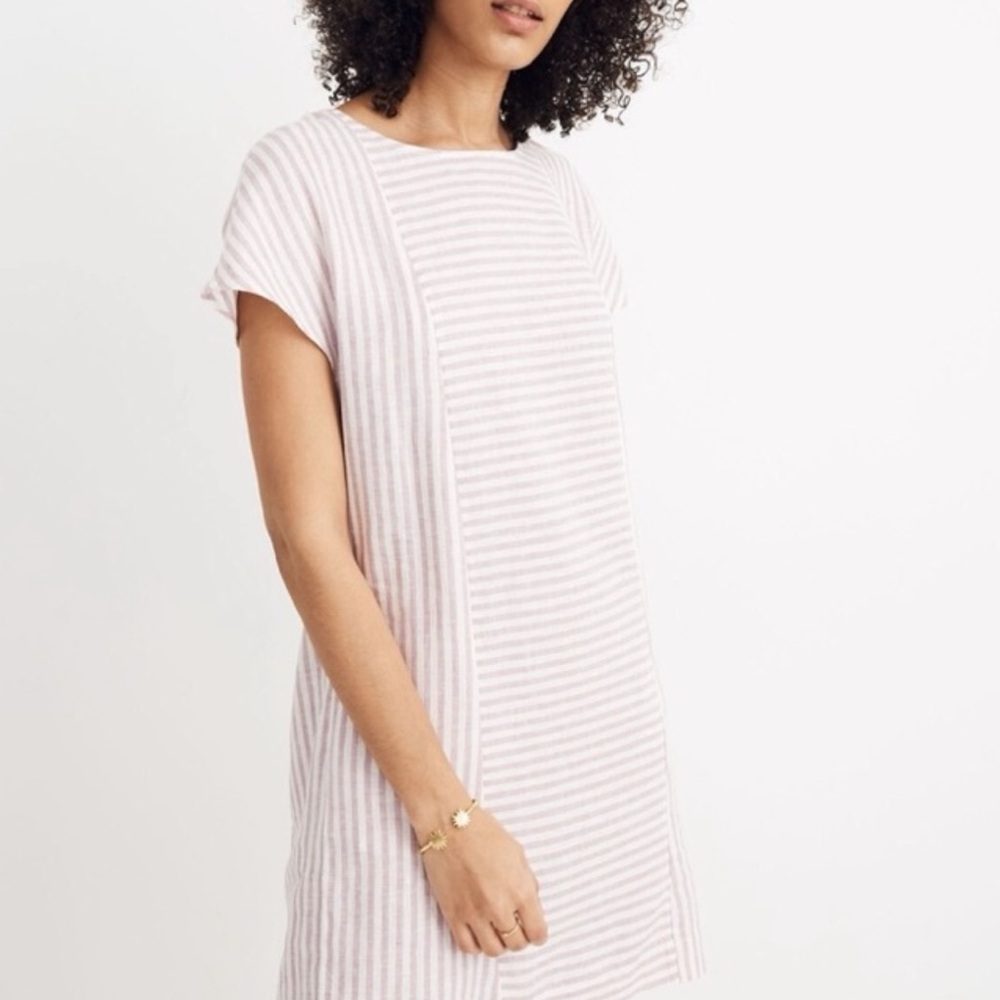 Madewell Striped Purple and White Dress - Picture 3 of 8